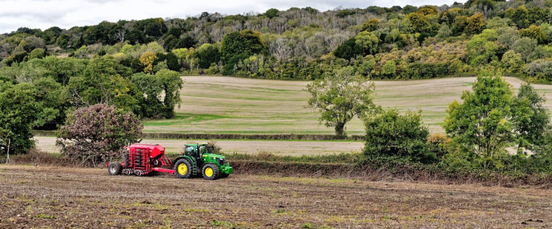 A tractor in a field in the London Green Belt