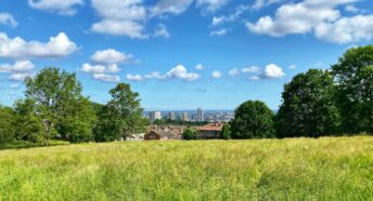 London's Green Belt with the City of London in the distance