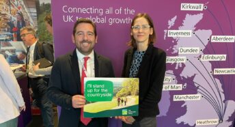 CPRE's director of policy and advocacy Elli Moody with David Baines MP